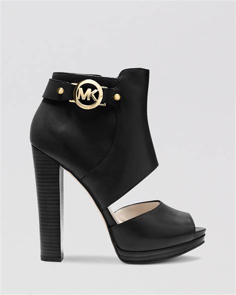 michael kors platform heels black|Michael Kors open toe heels.